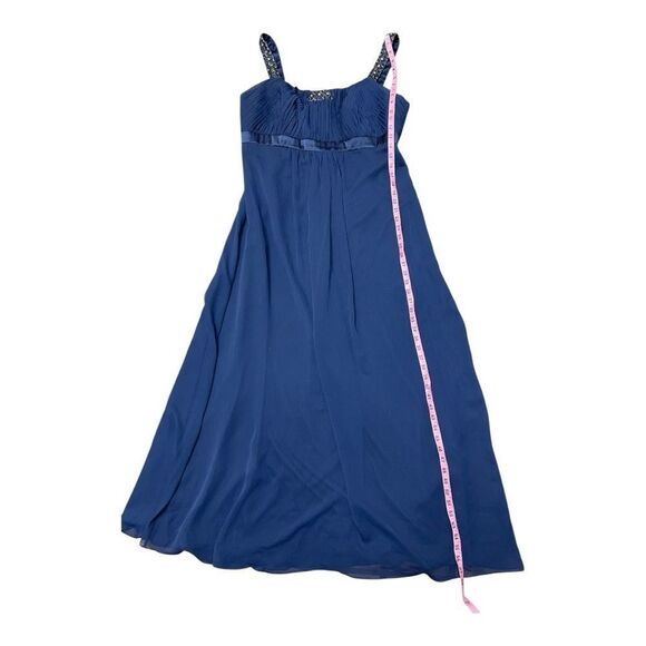 David’s Bridal Bridesmaid Navy Blue Beaded Straps Formal Maxi Dress Sz XXL - Picture 5 of 9